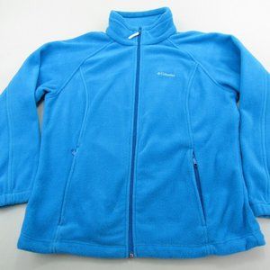 Columbia Fleece Jacket Womens Size 1X Blue Full Zipper 100% Polyester Soft